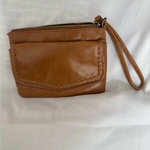 HOBO Tan Leather Wristlet